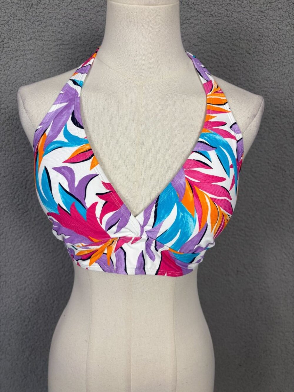 Anne Cole Women's Marilyn Printed Halter Top Swimsuit Size D Multicolor NWT's.